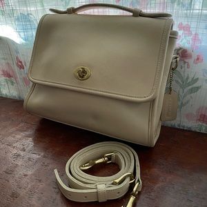 Cream Coach Court Bag